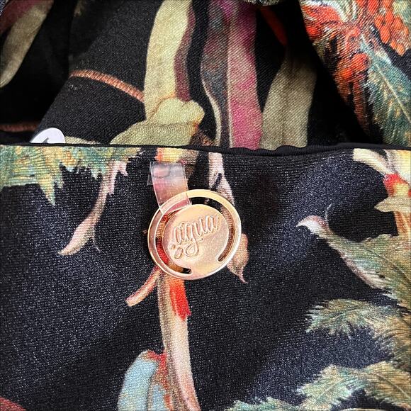 Swimsuit Agua One Piece Monoki in Black with Tropical Floral Print Size P/S - Picture 7 of 11